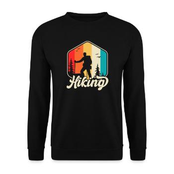 Hiking Retro - Unisex Sweatshirt - black - Front - Alina (178cm) & Michal (187cm)