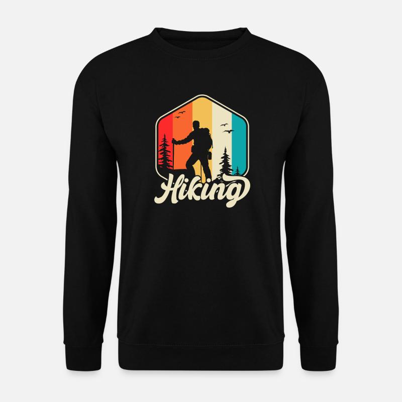 Hiking Retro - Unisex Pullover - Schwarz