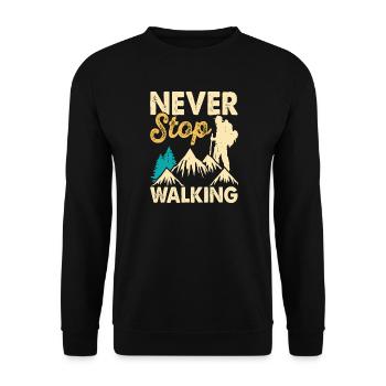 Hiking Hiker Mountaineer Gift - Unisex Sweatshirt - black - Front - Alina (178cm) & Michal (187cm)