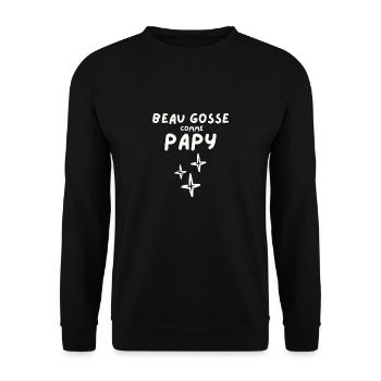 Beau gosse comme Papy - Sweat-shirt Unisexe - noir - Devant - Alina (178cm) & Michal (187cm)