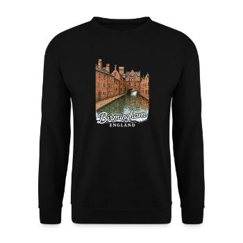 Birmingham, England - Unisex Sweatshirt - black - Front - Alina (178cm) & Michal (187cm)