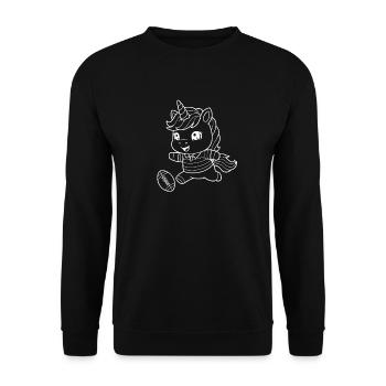 Unicorn Playing American Football - Unisex Sweatshirt - black - Front - Alina (178cm) & Michal (187cm)