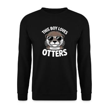Otter Spruch Jungs Lustiges Otter Geschenk - Unisex Pullover - Schwarz - Vorne - Alina (178cm) & Michal (187cm)