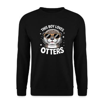 Otter Spruch Jungs Lustiges Otter Geschenk - Unisex Pullover - Schwarz - Vorne - Alina (178cm) & Michal (187cm)