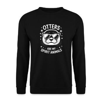 Otter Spruch Otters Lustiges Otter Geschenk - Unisex Pullover - Schwarz - Vorne - Alina (178cm) & Michal (187cm)