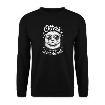 Otter Spruch Otters Lustiges Otter Geschenk - Unisex Pullover - Schwarz - Vorne - Alina (178cm) & Michal (187cm)