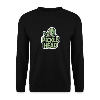 Pickle Head Cucumbers Cartoon Funny Humor - Unisex Sweatshirt - black - Front - Alina (178cm) & Michal (187cm)