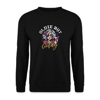 Oldie But Goldy Strong And Stylish - Unisex Sweatshirt - black - Front - Alina (178cm) & Michal (187cm)
