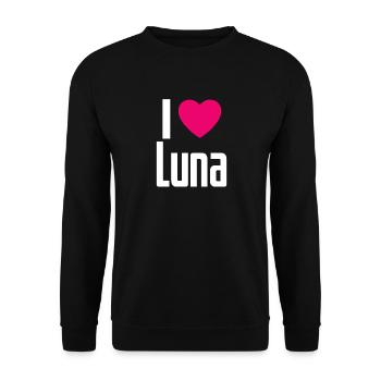 I Love Luna Pink Heart I Love Luna - Unisex Sweatshirt - black - Front - Alina (178cm) & Michal (187cm)