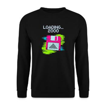 Disquette Nostalgie 2000 - Sweat-shirt Unisexe - noir - Devant - Alina (178cm) & Michal (187cm)