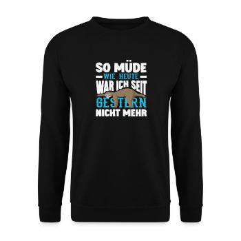 As tired as today sloth saying - Unisex Sweatshirt - black - Front - Alina (178cm) & Michal (187cm)