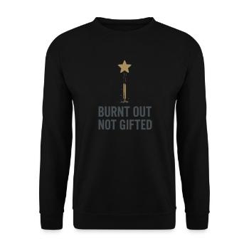 Diplômé très doué en burn-out avec des résultats scolaires - Sweat-shirt Unisexe - noir - Devant - Alina (178cm) & Michal (187cm)