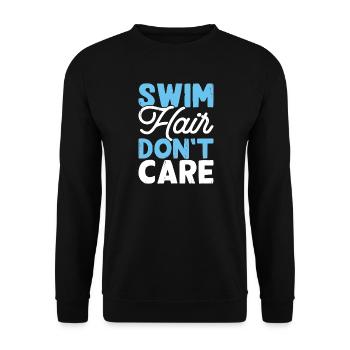 Schwimmen Wassersport Schwimmer Geschenke - Unisex Pullover - Schwarz - Vorne - Alina (178cm) & Michal (187cm)
