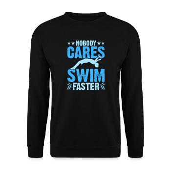 Schwimmen Wassersport Schwimmer Geschenke - Unisex Pullover - Schwarz - Vorne - Alina (178cm) & Michal (187cm)