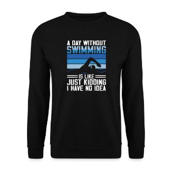Schwimmen Wassersport Schwimmer Geschenke - Unisex Pullover - Schwarz - Vorne - Alina (178cm) & Michal (187cm)