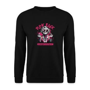 Punk Rock Rébellion Granny Festival Art - Sweat-shirt Unisexe - noir - Devant - Alina (178cm) & Michal (187cm)
