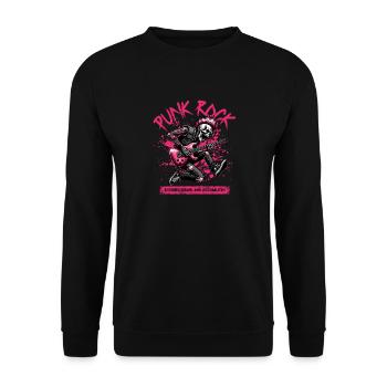 Punk Rock Rebellion Skull Festival Kunst - Unisex Pullover - Schwarz - Vorne - Alina (178cm) & Michal (187cm)