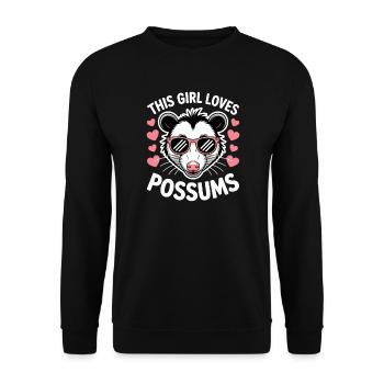 Opossum Saying Possum Rat Funny Opossum Gift - Unisex Sweatshirt - black - Front - Alina (178cm) & Michal (187cm)
