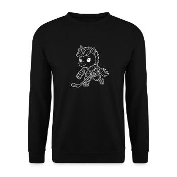Unicorn Hockey Art - Unisex Sweatshirt - black - Front - Alina (178cm) & Michal (187cm)