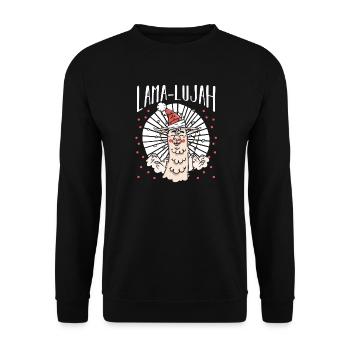 Père Noël Lama Noël Noël - Sweat-shirt Unisexe - noir - Devant - Alina (178cm) & Michal (187cm)