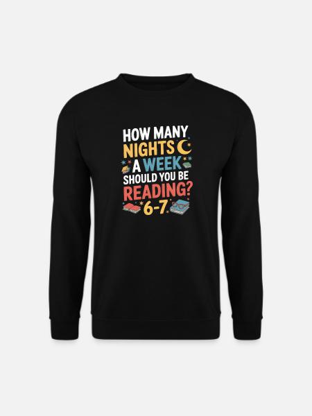 Motivation lecture 6-7 nuits fleurs rétro - Sweat-shirt Unisexe - noir