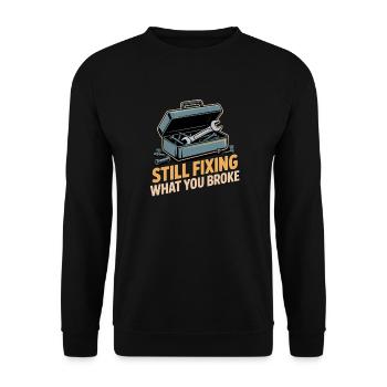Handwerker Humor - Unisex Pullover - Schwarz - Vorne - Alina (178cm) & Michal (187cm)