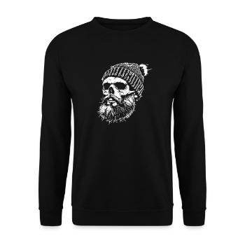 Barbe d’hiver avec bonnet tricoté - Sweat-shirt Unisexe - noir - Devant - Alina (178cm) & Michal (187cm)