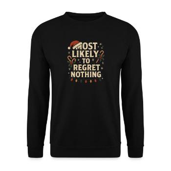 Weihnachten Spruch Humor Lustig Witzig Xmas X-mas - Unisex Pullover - Schwarz - Vorne - Alina (178cm) & Michal (187cm)