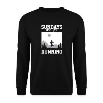 Les dimanches des marathoniens sont pour le cadeau de course - Sweat-shirt Unisexe - noir - Devant - Alina (178cm) & Michal (187cm)