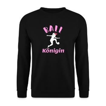 Ballkönigin - für feminine Fußballerinnen - Unisex Pullover - Schwarz - Vorne - Alina (178cm) & Michal (187cm)