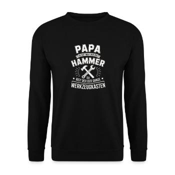 Dad Hammer Toolbox - Unisex Sweatshirt - black - Front - Alina (178cm) & Michal (187cm)
