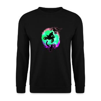 Motocross - MX - Unisex Pullover - Schwarz - Vorne - Alina (178cm) & Michal (187cm)