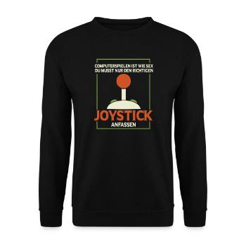 Konsole Zocken Computerfreak Gamer Sprüche Geek - Unisex Pullover - Schwarz - Vorne - Alina (178cm) & Michal (187cm)