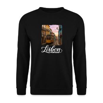 Lisbon - Unisex Sweatshirt - black - Front - Alina (178cm) & Michal (187cm)
