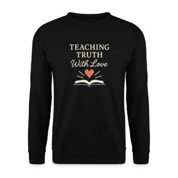 Christlicher Lehrer, Glaubensbasierter - Unisex Pullover - Schwarz - Vorne - Alina (178cm) & Michal (187cm)