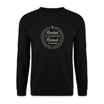 Christlicher Homeschool-mutter-glaube - Unisex Pullover - Schwarz - Vorne - Alina (178cm) & Michal (187cm)