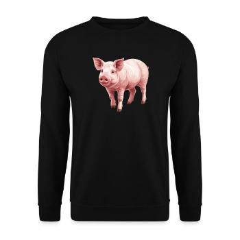 Pig Pig - Unisex Sweatshirt - black - Front - Alina (178cm) & Michal (187cm)