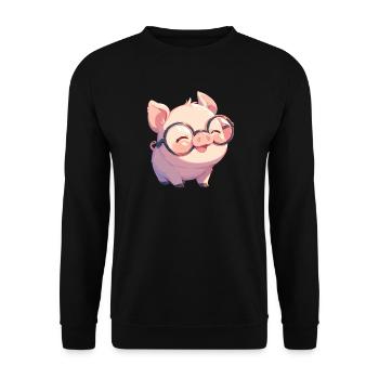 Schweine Schwein - Unisex Pullover - Schwarz - Vorne - Alina (178cm) & Michal (187cm)