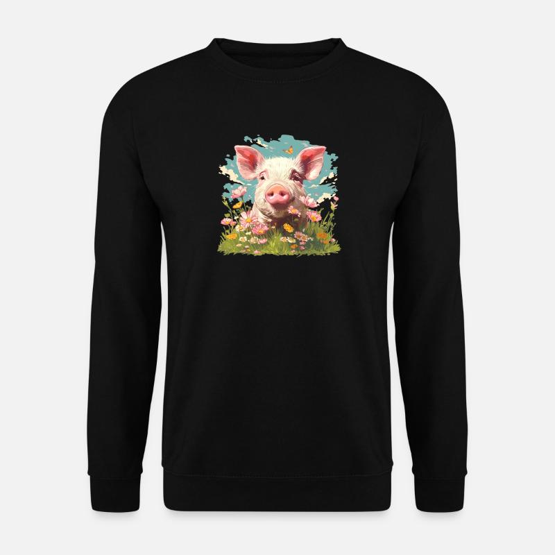 Schweine Schwein - Unisex Pullover - Schwarz