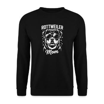 Rottweiler Spruch Mama Lustige Rottweiler Geschenk - Unisex Pullover - Schwarz - Vorne - Alina (178cm) & Michal (187cm)