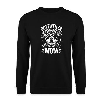 Rottweiler Spruch Mama Lustige Rottweiler Geschenk - Unisex Pullover - Schwarz - Vorne - Alina (178cm) & Michal (187cm)