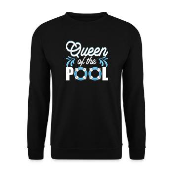 Schwimmen Wassersport Schwimmer Geschenke - Unisex Pullover - Schwarz - Vorne - Alina (178cm) & Michal (187cm)