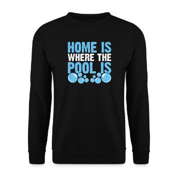 Schwimmen Wassersport Schwimmer Geschenke - Unisex Pullover - Schwarz - Vorne - Alina (178cm) & Michal (187cm)