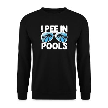 Schwimmen Wassersport Schwimmer Geschenke - Unisex Pullover - Schwarz - Vorne - Alina (178cm) & Michal (187cm)
