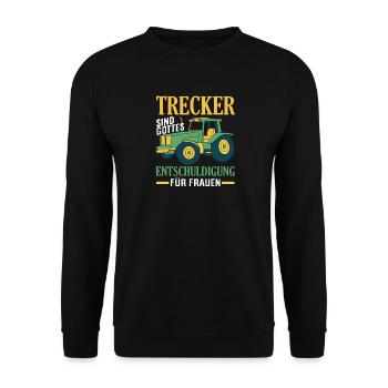 Tractor Driver Hobby Farmer Tractor Men Saying - Unisex Sweatshirt - black - Front - Alina (178cm) & Michal (187cm)