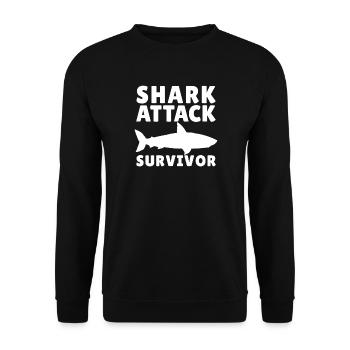 Funny shark costume for a survivor of a Ha - Unisex Sweatshirt - black - Front - Alina (178cm) & Michal (187cm)