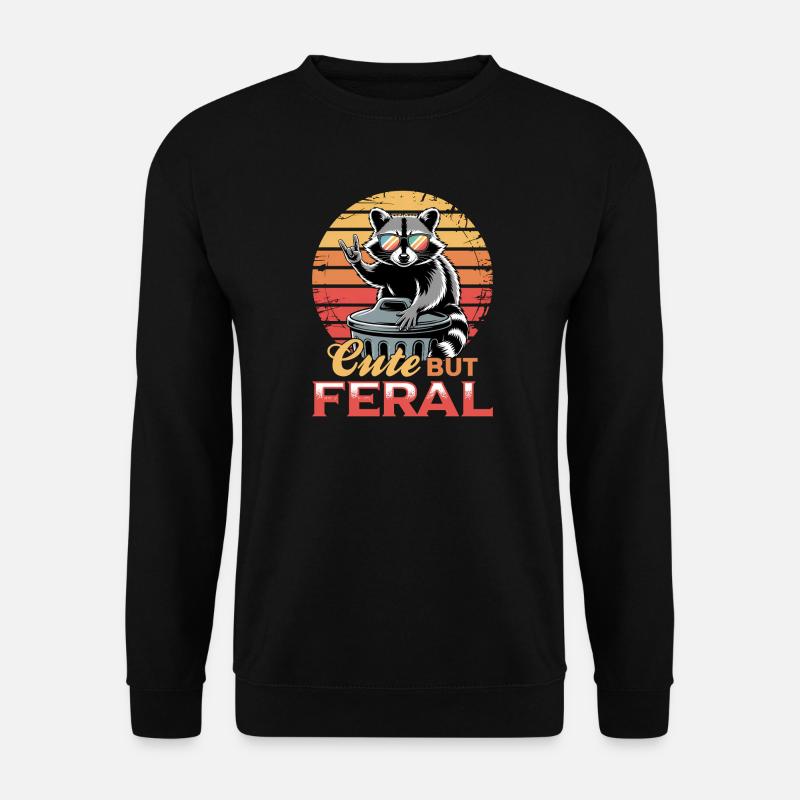 Funny Raccoon - Unisex Pullover - Schwarz