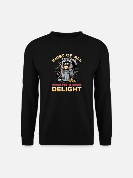 Funny Raccoon - Unisex Pullover - Schwarz