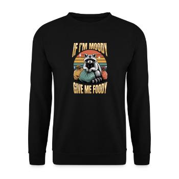 Funny Raccoon - Unisex Pullover - Schwarz - Vorne - Alina (178cm) & Michal (187cm)