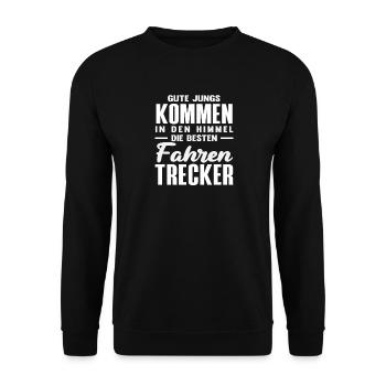 Tractor Driver Saying Hobby Funny Tractor - Unisex Sweatshirt - black - Front - Alina (178cm) & Michal (187cm)